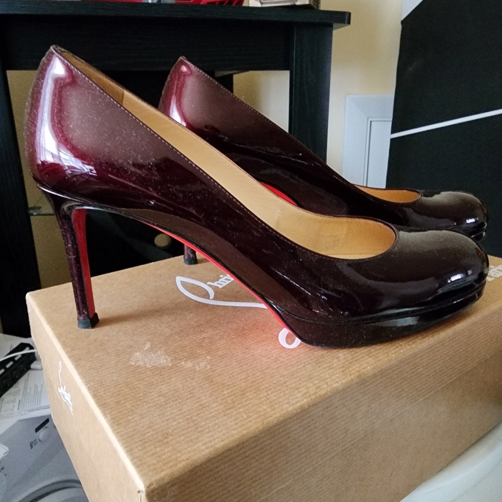Christian Louboutin Brown Patent Pumps